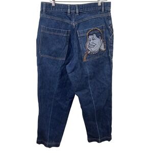 VTG Platinum Fubu Fat Albert Junkyard Gang Wide Leg Baggy Jeans 36x33(34x31)